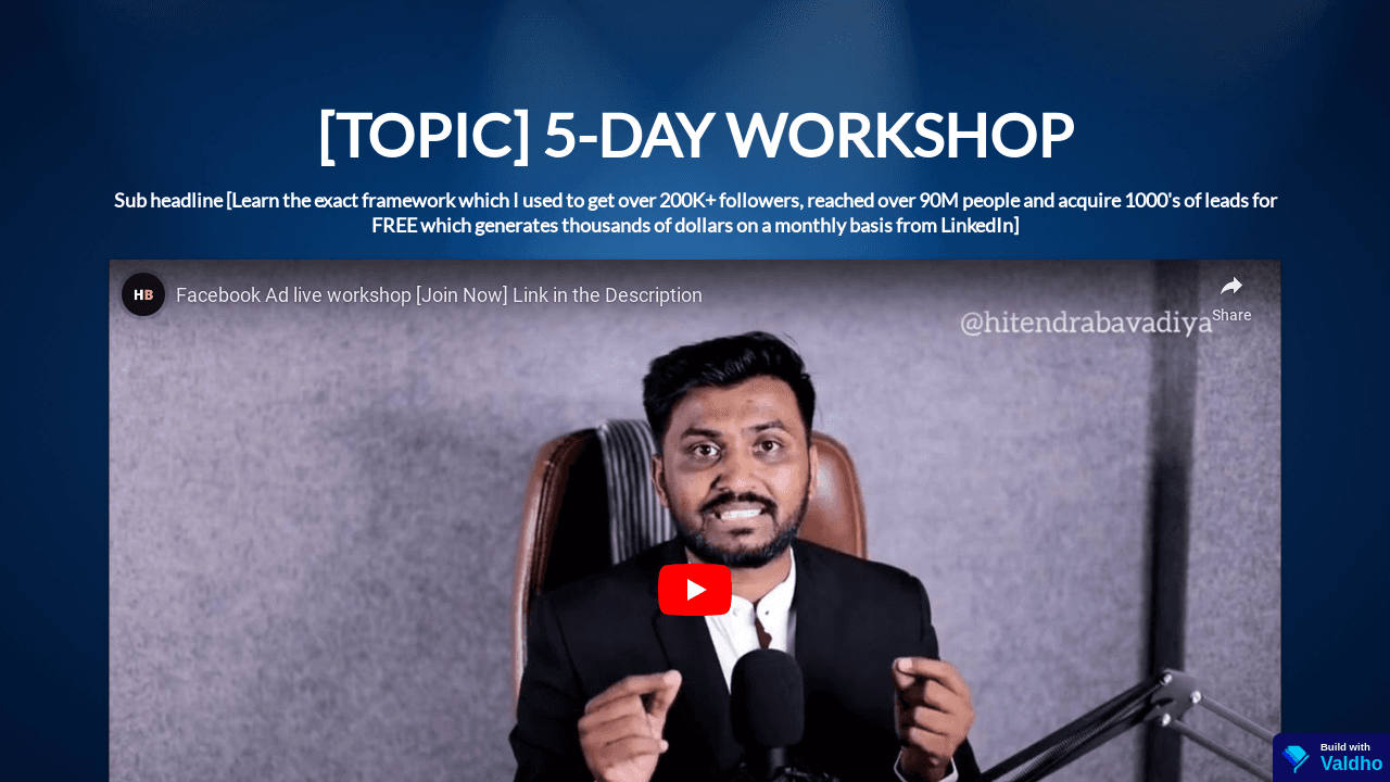 5 Day Workshop Funnel