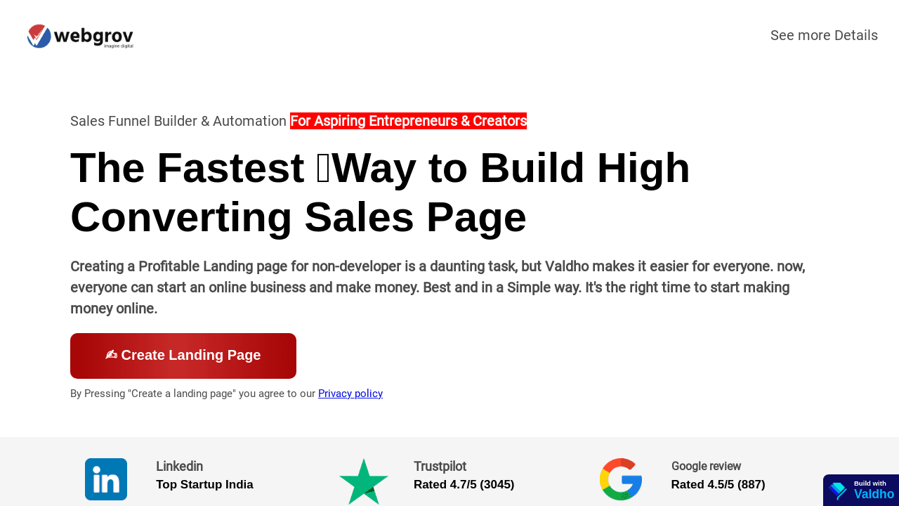 Startup Landing Page